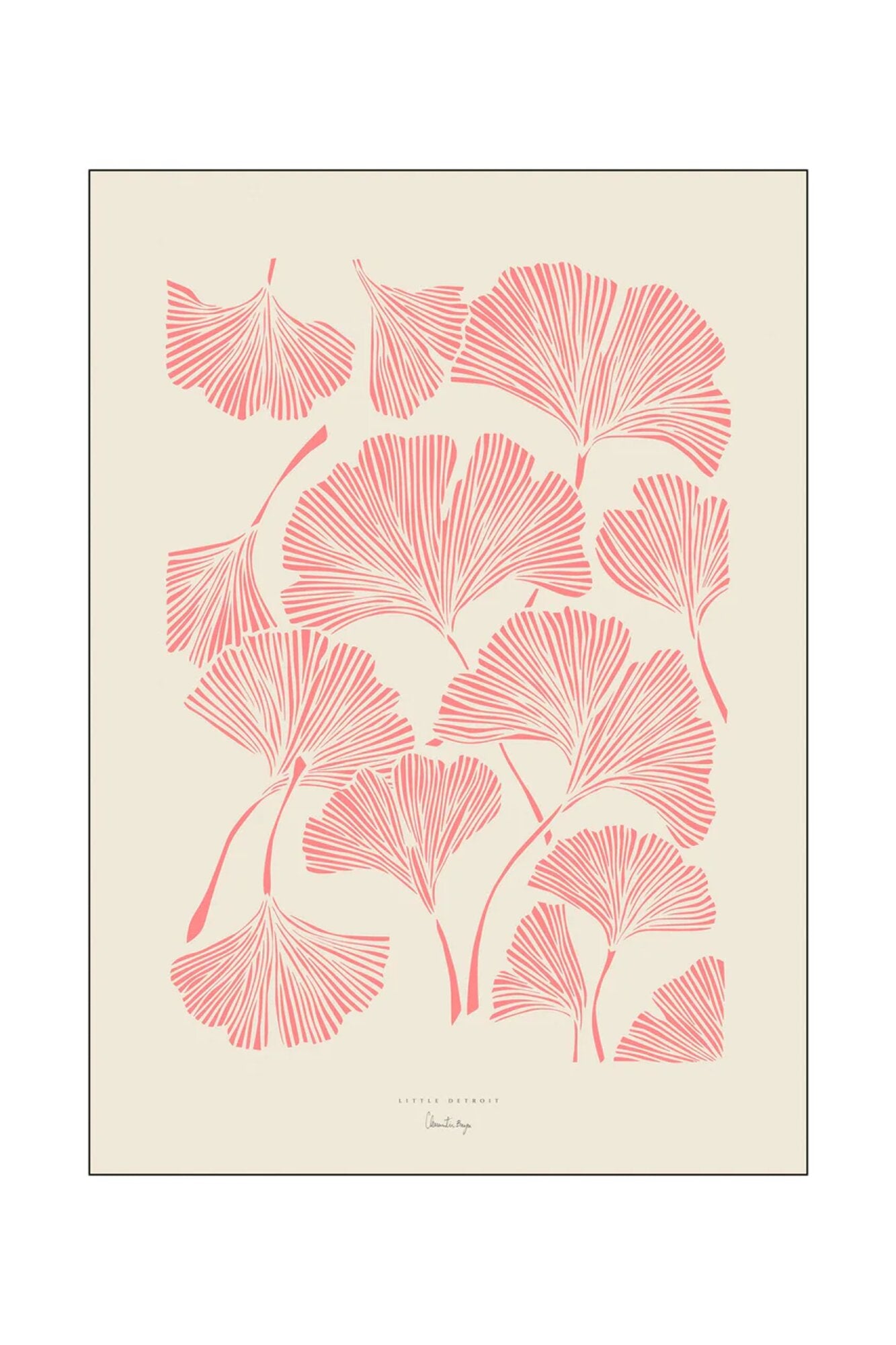 Little Detroit Ginko blomster plakat - A5